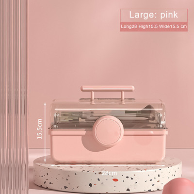 Aplauzuma uzglabāšanas organizatora kastīte lūpu krāsu rotaslietas otiņas organizators, sakraujami kosmētiskie vitrīnas, kas paredzēti kumodei vannas istabas galda virsmai