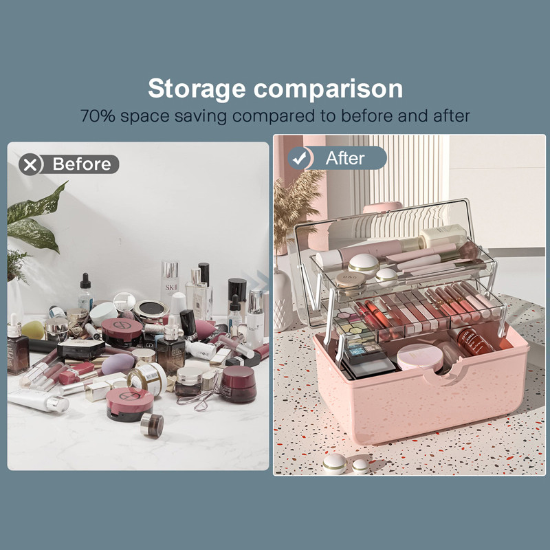 Aplauzuma uzglabāšanas organizatora kastīte lūpu krāsu rotaslietas otiņas organizators, sakraujami kosmētiskie vitrīnas, kas paredzēti kumodei vannas istabas galda virsmai