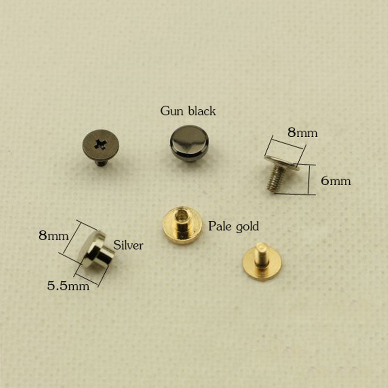 XUNZHE 20 σετ 10*5,5 mm Μεταλλικά καρφιά με βίδες καρφιά Διπλό επίπεδο κορδόνι κεφαλής / ιμάντα πριτσίνια αποσκευών Μπουλόνι φωτογραφικού άλμπουμ