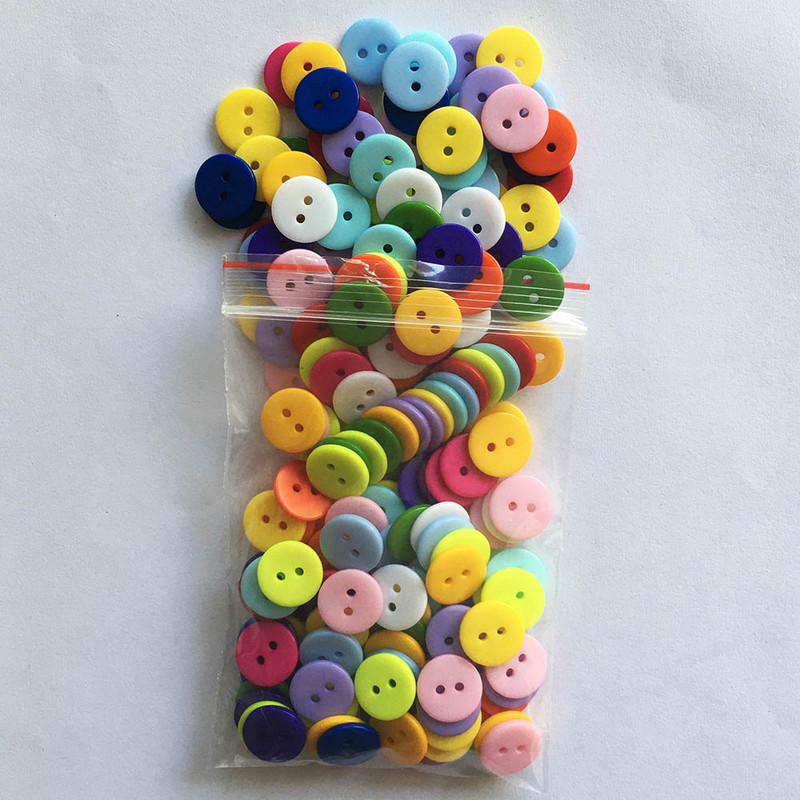 Kuum müük 6mm 9mm 11mm 12mm dekoratiivsed nööbid näputöö jaoks Vaigu plastist nupp nukkudele Scrapbooking õmblusnööbid 2 auku