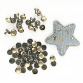 100 τμχ Μπρονζέ Μεταλλικό Διπλό Καπάκι Πλαϊνό Στρογγυλό Γρήγορο Πριτσίνι Δερμάτινη Ζώνη Πορτοφόλι Τσάντα Παπούτσια Ρούχα Διακοσμητικά DIY καρφί καρφί καρφί