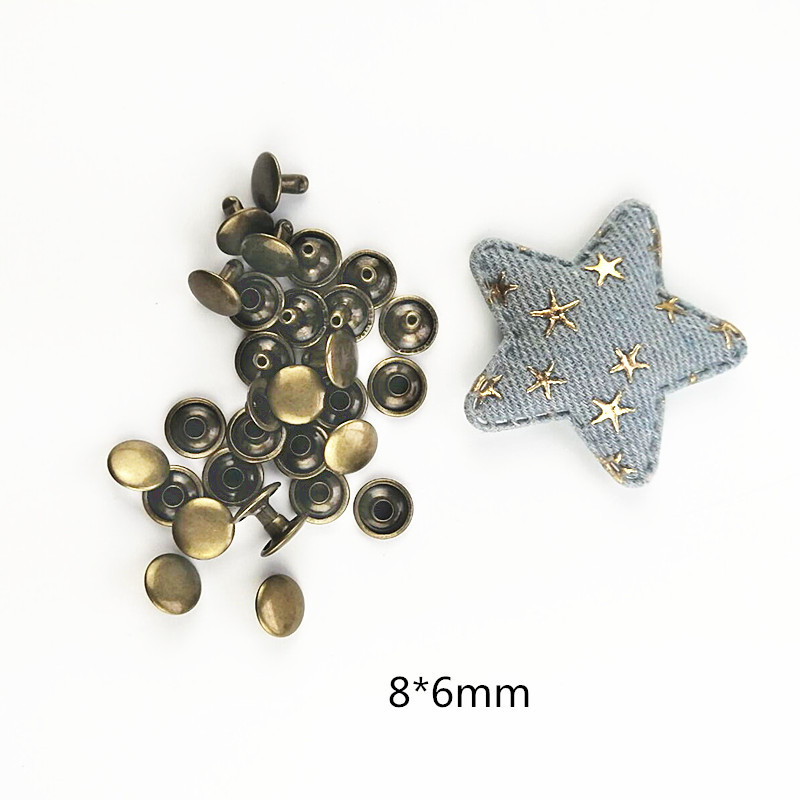 100 τμχ Μπρονζέ Μεταλλικό Διπλό Καπάκι Πλαϊνό Στρογγυλό Γρήγορο Πριτσίνι Δερμάτινη Ζώνη Πορτοφόλι Τσάντα Παπούτσια Ρούχα Διακοσμητικά DIY καρφί καρφί καρφί