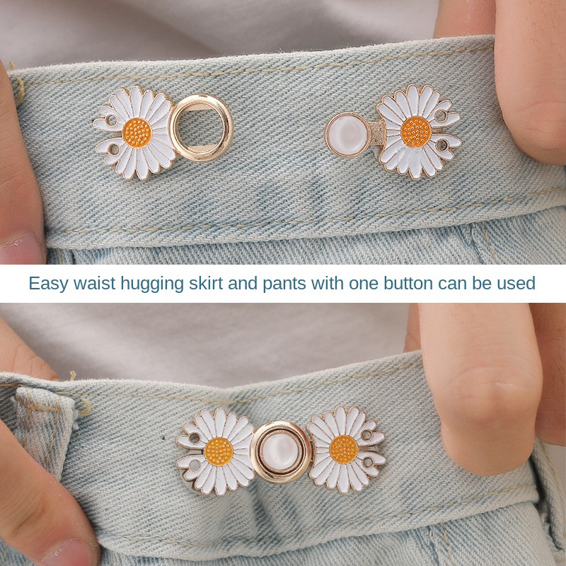 3gab. Pievelciet vidukļa pogu fr Svārki Bikses Džinsi Regulējama jostasvieta Metāla piespraudes Apģērbu Aksesuāri DIY noņemama jostasvieta