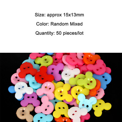 Vaikų sagų siuvimas Plastikiniai drabužiai 10 mm 50 vnt. 2 skylučių gėlės forma Atsitiktinės mišrios spalvos drabužių priedai Scrapbooking rankų darbo