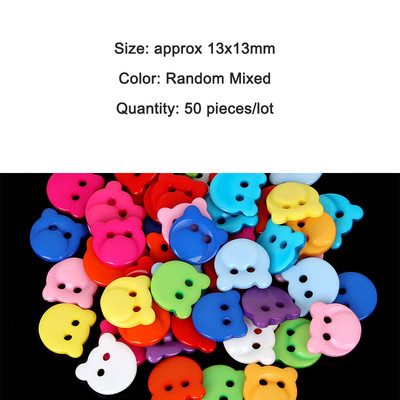 Vaikų sagų siuvimas Plastikiniai drabužiai 10 mm 50 vnt. 2 skylučių gėlės forma Atsitiktinės mišrios spalvos drabužių priedai Scrapbooking rankų darbo