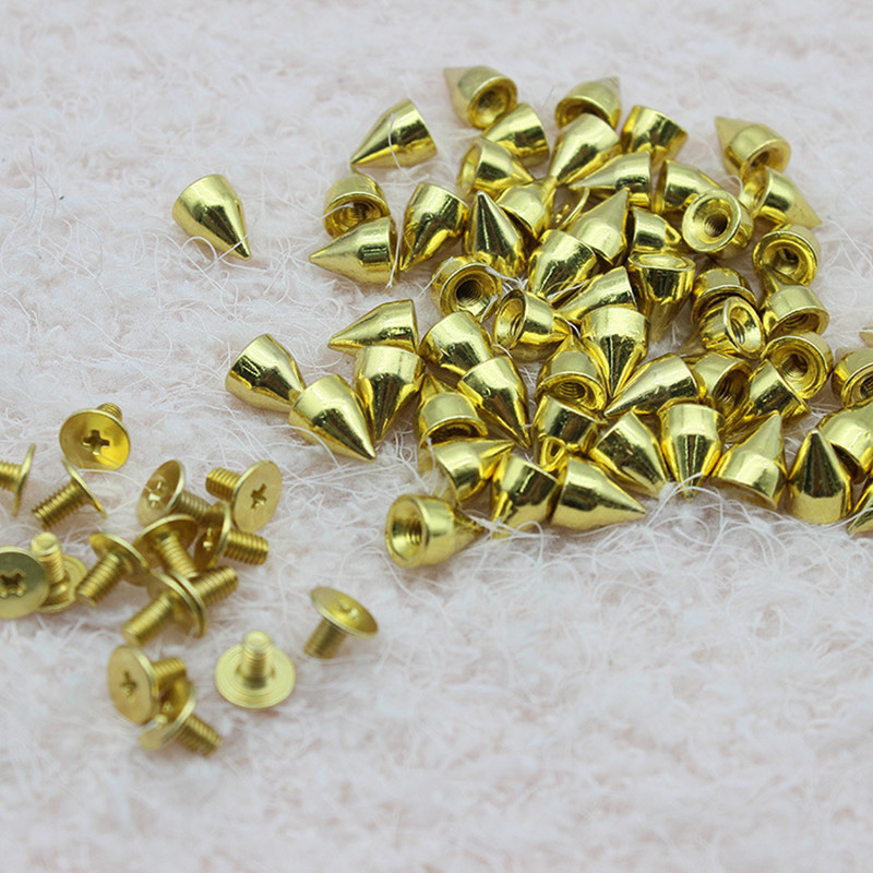 50 bucăți 7*9,5 mm culoare punk rock știfturi și vârfuri pentru haine nituri metalice gloanțe pentru accesoriu de modă din piele Nituri de îmbrăcăminte