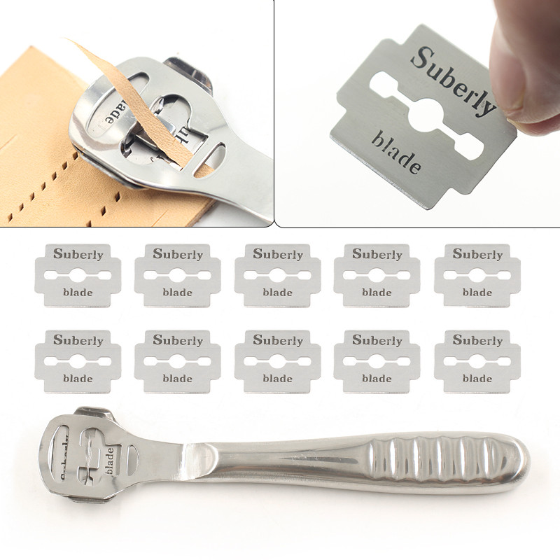 1 rinkinio odos ploninimo rankdarbių įrankis Kastuvas Odinis peilis su sidabriniu siuvimo peiliu Odinis įrankis dovanų 10 vnt.