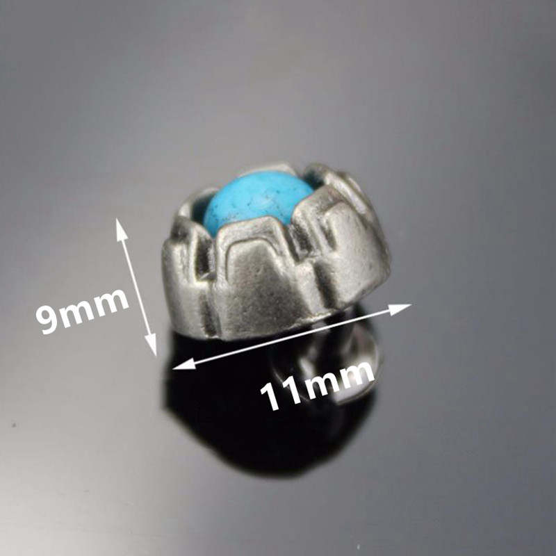 Mėlynas turkis dirbtinis brangakmenis, grybų kniedės, kepuraitės, skirtos krepšiui, kepuraitė, batų drabužiai, odiniai, papuošimai, pasidaryk pats, amatų reikmenys