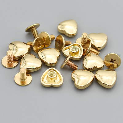 Nauji pristatomi 10 rinkinių Kniedės Smeigtukai Sraigtai Širdies formos Punk Dėmės Diržas „Pasidaryk pats“ odiniai amatų priedai