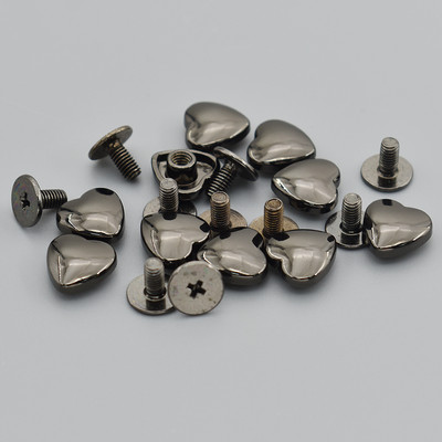 Nauji pristatomi 10 rinkinių Kniedės Smeigtukai Sraigtai Širdies formos Punk Dėmės Diržas „Pasidaryk pats“ odiniai amatų priedai