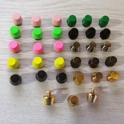 XUNZHE 10pcs Bucket rivet DIY plating screw copper flat head rivet button luggage foot leather screws metal spikes for clothing