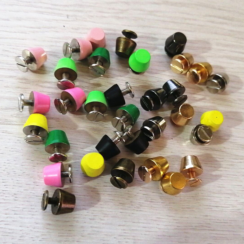 XUNZHE 10 vnt. kibiro kniedės „pasidaryk pats“ dengimo varžtas vario plokščia galvute kniedės mygtukas bagažo kojelė odiniai varžtai metaliniai spygliai drabužiams