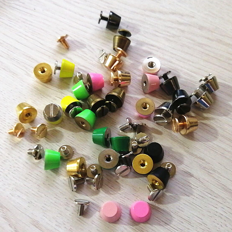 XUNZHE 10 vnt. kibiro kniedės „pasidaryk pats“ dengimo varžtas vario plokščia galvute kniedės mygtukas bagažo kojelė odiniai varžtai metaliniai spygliai drabužiams