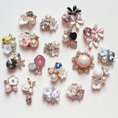 10 tk Pärlikivist kaunistused, nööbid, lameda seljaga dekoratiivsed käsitööks mõeldud kikisõlmede lillekaunistused. DIY käsitöötarbed