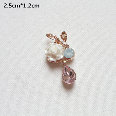 10 tk Pärlikivist kaunistused, nööbid, lameda seljaga dekoratiivsed käsitööks mõeldud kikisõlmede lillekaunistused. DIY käsitöötarbed