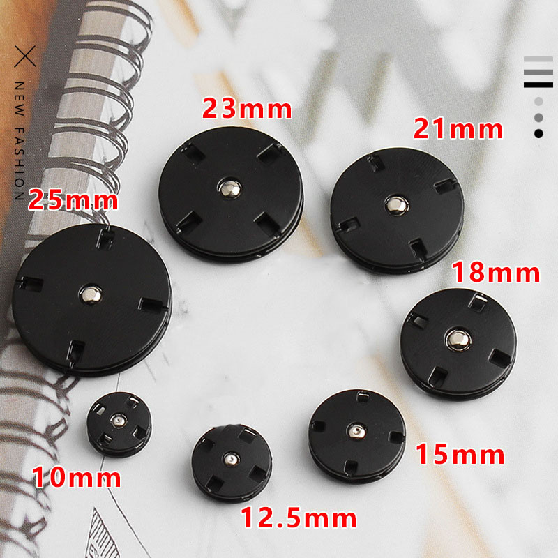 10 tk Metallivärvi varjatud pandlaga mantel Tuulejope sulejope tarvikud Väikese lõhnaga stiilis nähtamatud klõpsatusega nööbid