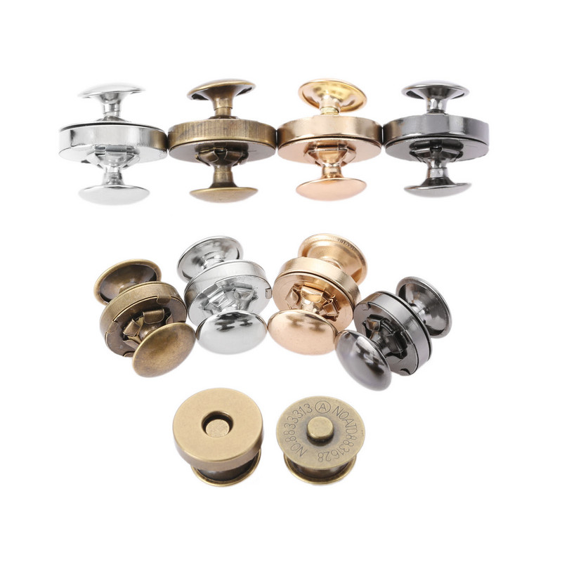 10 τμχ Μεταλλικά μαγνητικά κουμπώματα διπλά πριτσίνια κουμπώματα καρφιά Κουμπιά κούμπωμα τσάντα τύπου πόρπης κουμπιά πορτοφόλια Τσάντα χειρός Ρούχα DIY 14/18mm