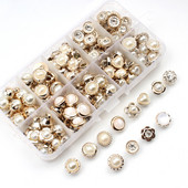 5/10 gab. Pērļu kātu pogas Plastmasas apģērba apģērba krekla poga DIY mēteļa aproču pogas šūšanai Scrapbooking apģērbu aksesuāri