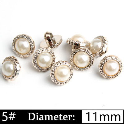 5/10 gab. Pērļu kātu pogas Plastmasas apģērba apģērba krekla poga DIY mēteļa aproču pogas šūšanai Scrapbooking apģērbu aksesuāri