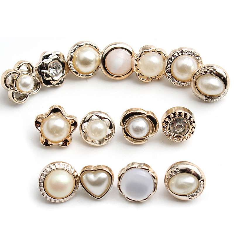 5/10 gab. Pērļu kātu pogas Plastmasas apģērba apģērba krekla poga DIY mēteļa aproču pogas šūšanai Scrapbooking apģērbu aksesuāri