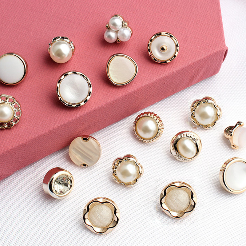5/10 gab. Pērļu kātu pogas Plastmasas apģērba apģērba krekla poga DIY mēteļa aproču pogas šūšanai Scrapbooking apģērbu aksesuāri