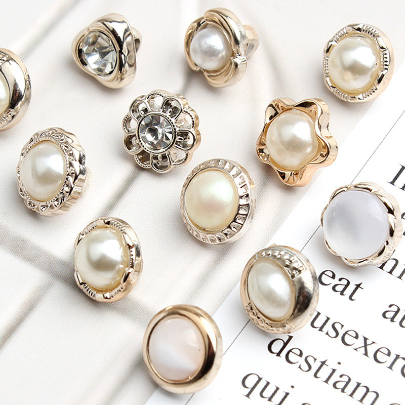 5/10 gab. Pērļu kātu pogas Plastmasas apģērba apģērba krekla poga DIY mēteļa aproču pogas šūšanai Scrapbooking apģērbu aksesuāri