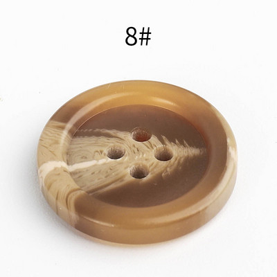 Jauni 20gab Sveķi 4 caurumi Pogas Šūšanas piederumi Izmērs Komplekts apģērbam Dekoratīvās plastmasas pogas Roku darbs DIY