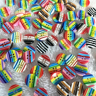 Jauni 15 gab 12 mm daudzkrāsu sveķu četru caurumu pogas, DIY scrapbooking kāzu dekoriem, šūšanas piederumi