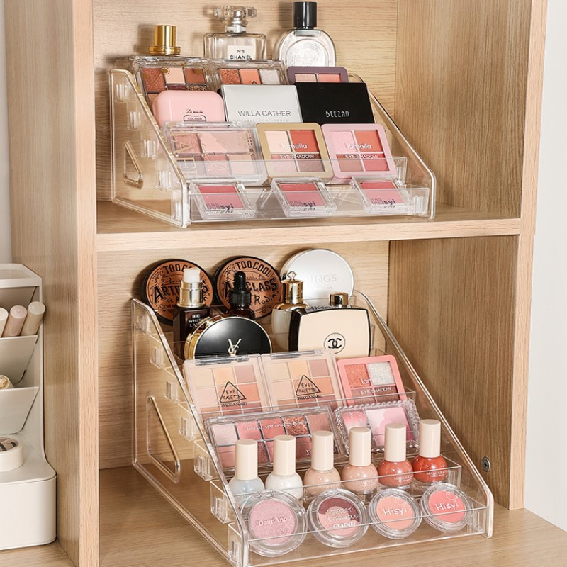 7 līmeņu caurspīdīga akrila acu ēnu paletes grima organizators smaržu nagu laka lūpu krāsa tualetes turētāja acu ēnu displeja statīvs