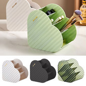 Θήκη για πινέλα μακιγιάζ σε σχήμα καρδιάς Φορητή συσκευή επιτραπέζιου μακιγιάζ Κουτί αποθήκευσης καλλυντικών Εργαλεία μακιγιάζ Δοχείο κοσμημάτων