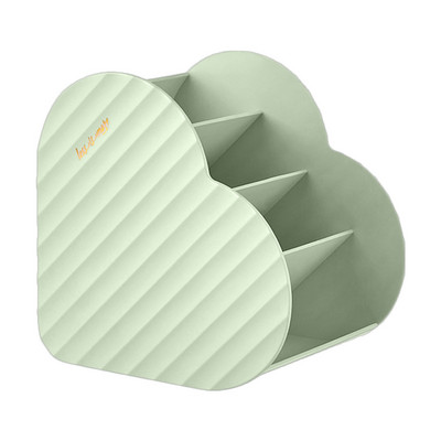 Θήκη για πινέλα μακιγιάζ σε σχήμα καρδιάς Φορητή συσκευή επιτραπέζιου μακιγιάζ Κουτί αποθήκευσης καλλυντικών Εργαλεία μακιγιάζ Δοχείο κοσμημάτων