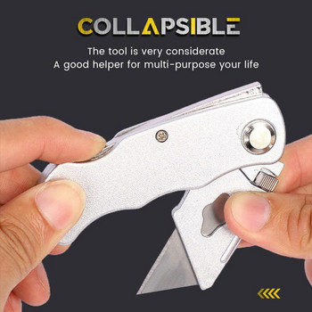 Сгъваем комплект помощни ножове Нож от неръждаема стомана за рязане Кутия Хартия Електрически кабел Нож за бързо сменяемо острие Дропшиппинг