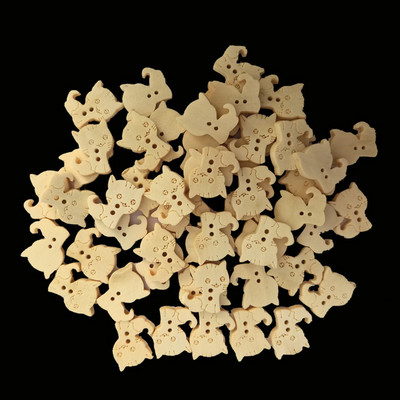 100GAB Dabiska krāsa Jauka karikatūra koka poga bērniem Šūšanas pogas Apģērbi Aksesuāri Koka amatniecība Dekorācijas DIY