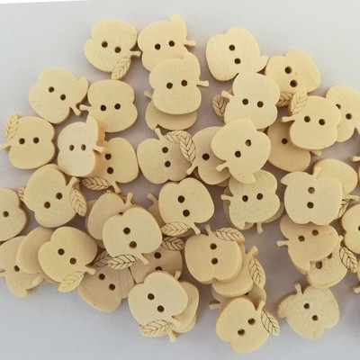 100GAB Dabiska krāsa Jauka karikatūra koka poga bērniem Šūšanas pogas Apģērbi Aksesuāri Koka amatniecība Dekorācijas DIY