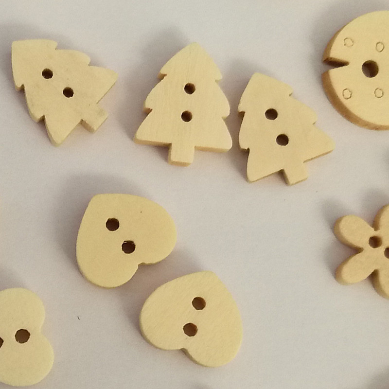 100GAB Dabiska krāsa Jauka karikatūra koka poga bērniem Šūšanas pogas Apģērbi Aksesuāri Koka amatniecība Dekorācijas DIY