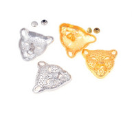 MIAOCHI -10 rinkiniai Sidabrinio atspalvio/aukso spalvos Leopardo galvutės kniedės dėmės 3,6x3,5 cm 7x3,5 mm maišelis odiniai drabužiai