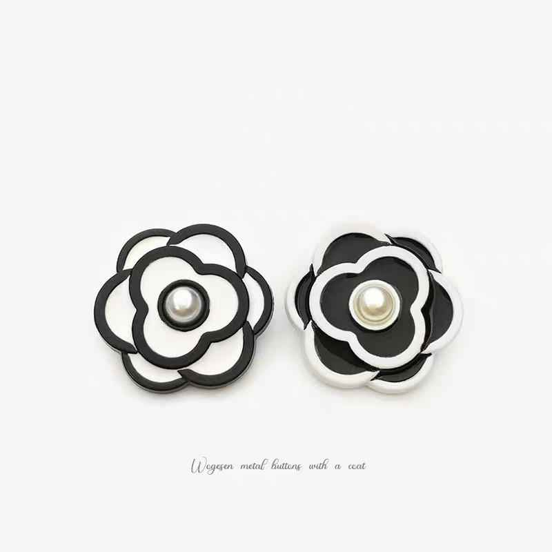 10gab 18/23mm vintage metāla pogas sieviešu apģērbu šūšanai Aksesuāri Mētelis Jaka Krekls Dekoratīvās pērļu ziedu pogas