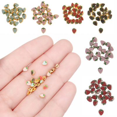 20Pcs Mini Button Buckle DIY Doll Clothes 5mm Metal Strawberry Buckle Pattern Decor Buckles for 1/6 Doll Handmade Sewing Decor