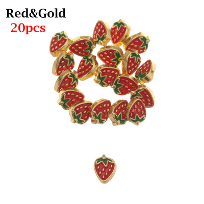 20 τμχ Μίνι κούκλα με κουμπιά DIY Ρούχα κούκλας 5 χιλιοστών Μεταλλική πόρπη φράουλα με σχέδιο Διακόσμηση πόρπες για 1/6 κούκλα Χειροποίητη διακόσμηση ραπτικής