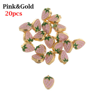 20 τμχ Μίνι κούκλα με κουμπιά DIY Ρούχα κούκλας 5 χιλιοστών Μεταλλική πόρπη φράουλα με σχέδιο Διακόσμηση πόρπες για 1/6 κούκλα Χειροποίητη διακόσμηση ραπτικής