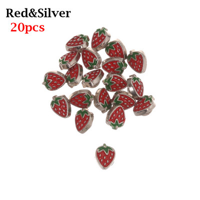 20 τμχ Μίνι κούκλα με κουμπιά DIY Ρούχα κούκλας 5 χιλιοστών Μεταλλική πόρπη φράουλα με σχέδιο Διακόσμηση πόρπες για 1/6 κούκλα Χειροποίητη διακόσμηση ραπτικής