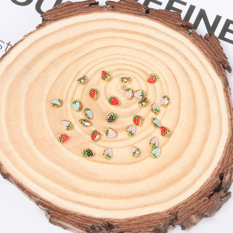 20 τμχ Μίνι κούκλα με κουμπιά DIY Ρούχα κούκλας 5 χιλιοστών Μεταλλική πόρπη φράουλα με σχέδιο Διακόσμηση πόρπες για 1/6 κούκλα Χειροποίητη διακόσμηση ραπτικής