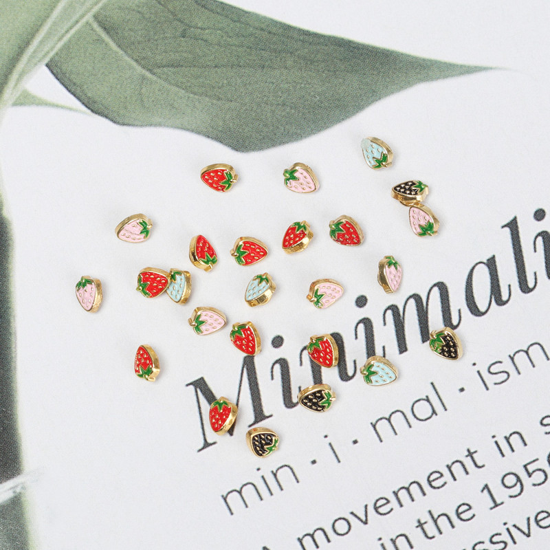 20 τμχ Μίνι κούκλα με κουμπιά DIY Ρούχα κούκλας 5 χιλιοστών Μεταλλική πόρπη φράουλα με σχέδιο Διακόσμηση πόρπες για 1/6 κούκλα Χειροποίητη διακόσμηση ραπτικής