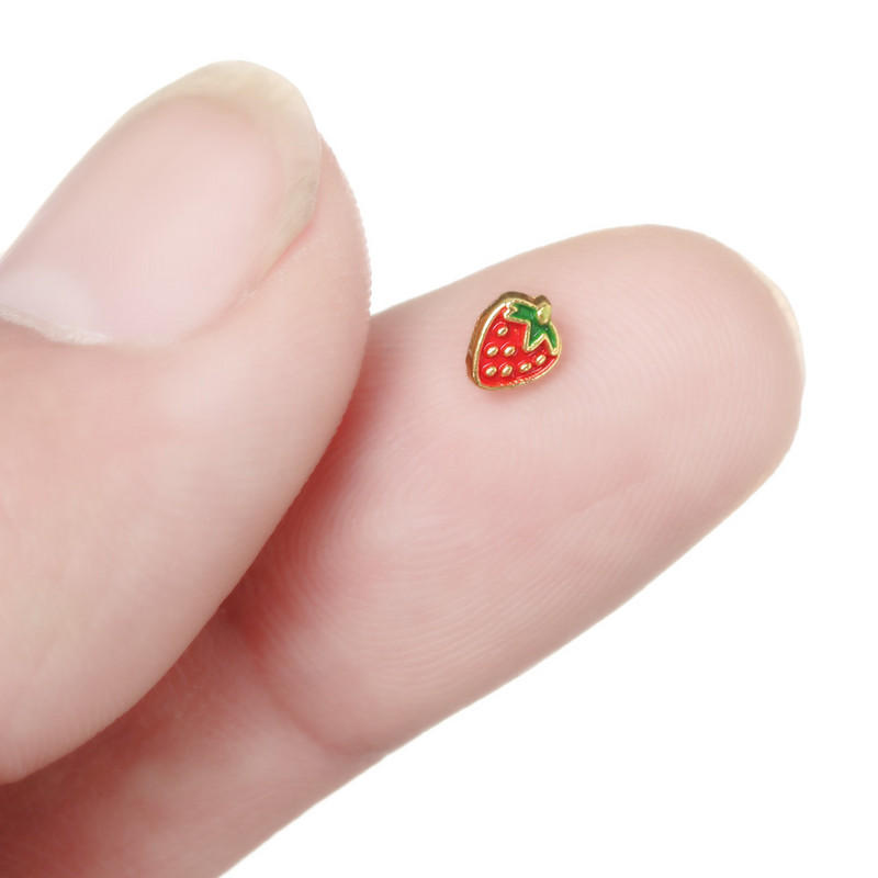 20 τμχ Μίνι κούκλα με κουμπιά DIY Ρούχα κούκλας 5 χιλιοστών Μεταλλική πόρπη φράουλα με σχέδιο Διακόσμηση πόρπες για 1/6 κούκλα Χειροποίητη διακόσμηση ραπτικής