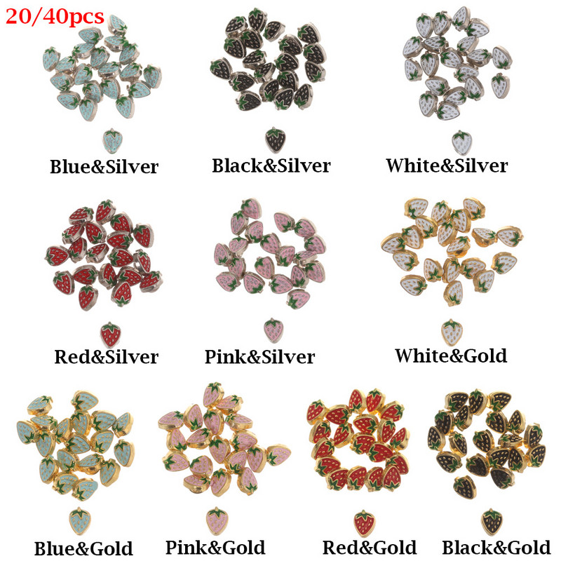 20 τμχ Μίνι κούκλα με κουμπιά DIY Ρούχα κούκλας 5 χιλιοστών Μεταλλική πόρπη φράουλα με σχέδιο Διακόσμηση πόρπες για 1/6 κούκλα Χειροποίητη διακόσμηση ραπτικής