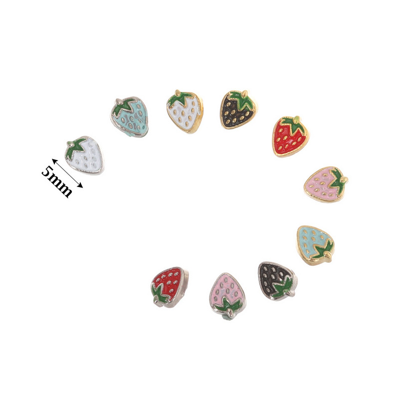 20 τμχ Μίνι κούκλα με κουμπιά DIY Ρούχα κούκλας 5 χιλιοστών Μεταλλική πόρπη φράουλα με σχέδιο Διακόσμηση πόρπες για 1/6 κούκλα Χειροποίητη διακόσμηση ραπτικής