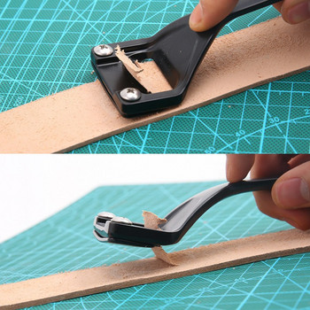 Кожен Нож за лъскане, Безопасно скосяване с 3 резервни остриета DIY Craft Белачка Изтъняване Лопата Нож Skiver Режещи инструменти
