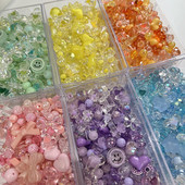 10/30g 8 στυλ ακρυλικές χάντρες Smile Heart Bow Flower Loose Beads For DIY χειροποίητο βραχιόλι με αλυσίδα τηλεφώνου Αξεσουάρ κατασκευής κοσμημάτων