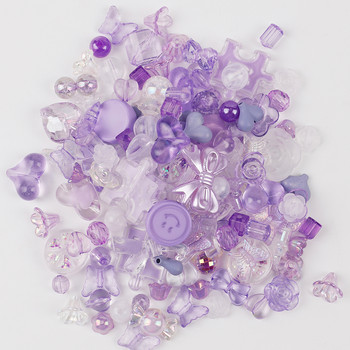 10 γραμμάρια τυχαίας ανάμειξης ακρυλικές χάντρες Smile Heart Flower Loose Beads For DIY χειροποίητο βραχιόλι με αλυσίδα τηλεφώνου Αξεσουάρ κατασκευής κοσμημάτων