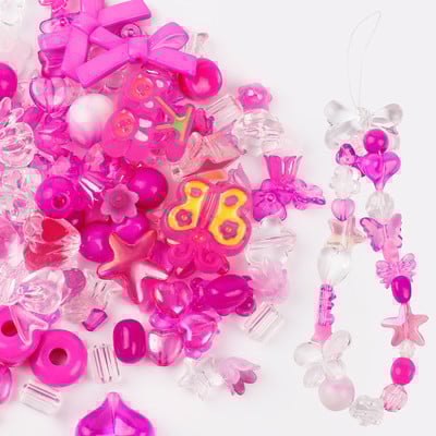 10 g Random Mix Akrila krelles Smaida Sirds Ziedu Brīvas Pērlītes Izdari savām rokām Pašdarinātas Tālruņa ķēdes Rokassprādzes Juvelierizstrādājumu izgatavošanas Aksesuāri